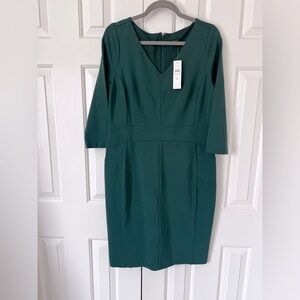 NWT Beautiful emerald green/dark turquoise 3/4 sleeve dress
